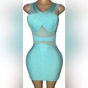 Bebe Bodycon Mini Dress V-neck Cut Out